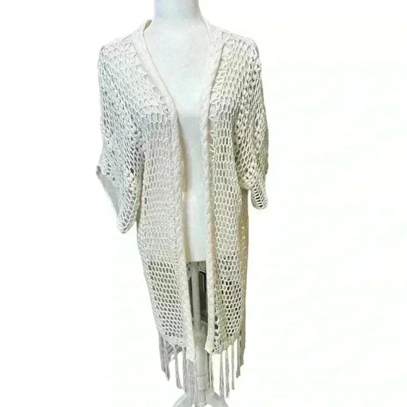 Westbound Crochet Tribal Kimono Size M - Picture 2 of 6